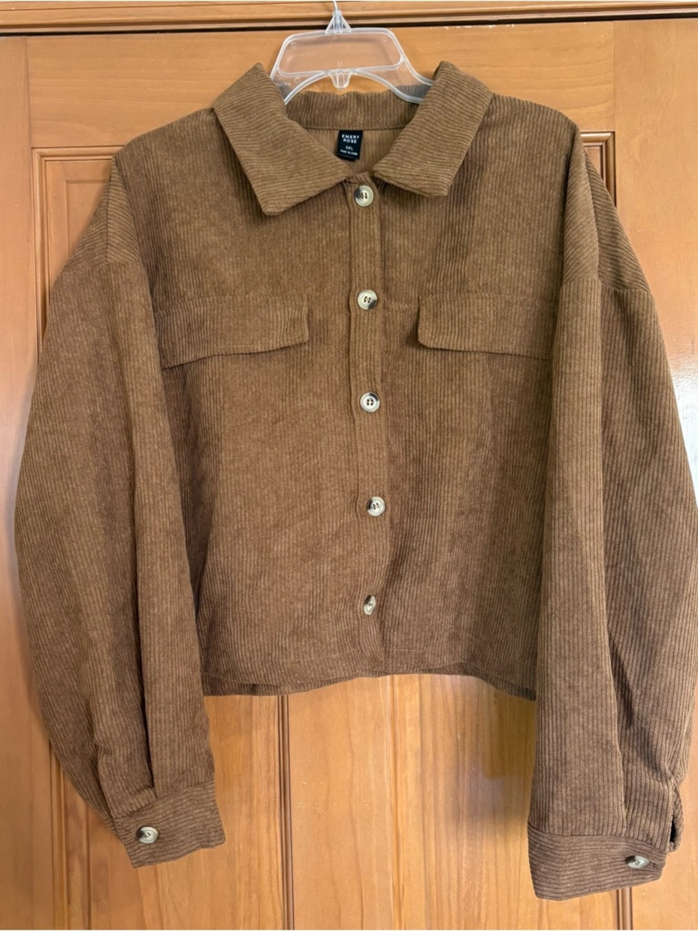 Corduroy Crop Jacket - Brown
